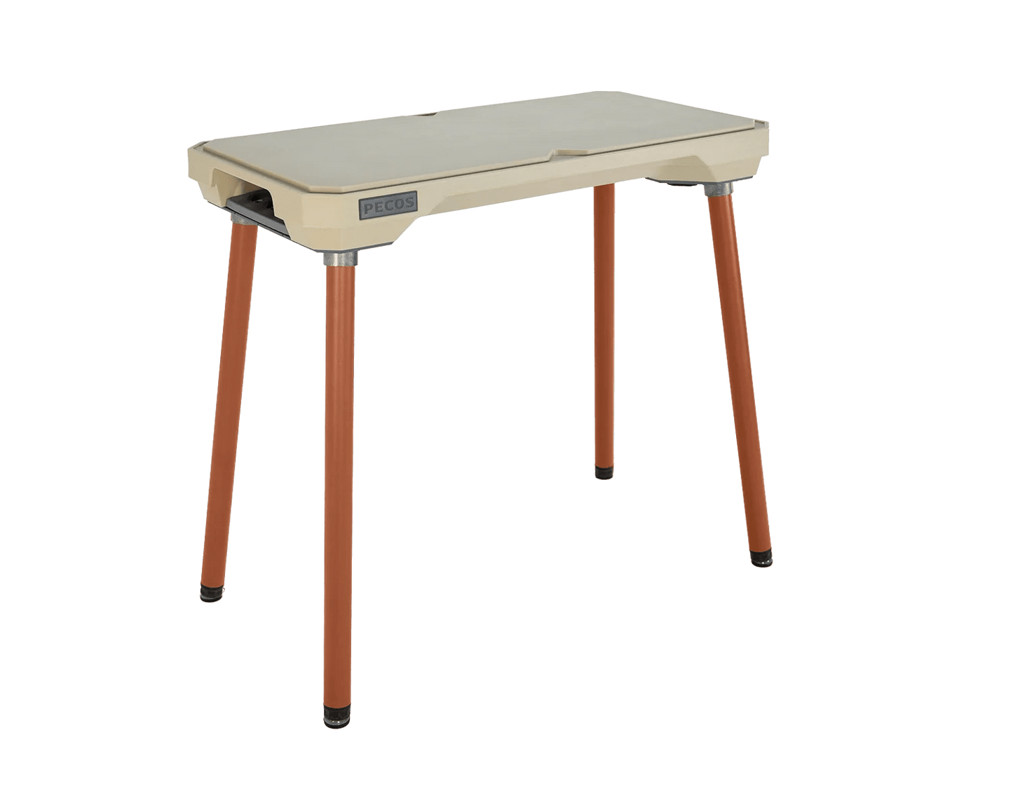PECOS Table - Buckskin top, Copper Orange legs - three quarter view