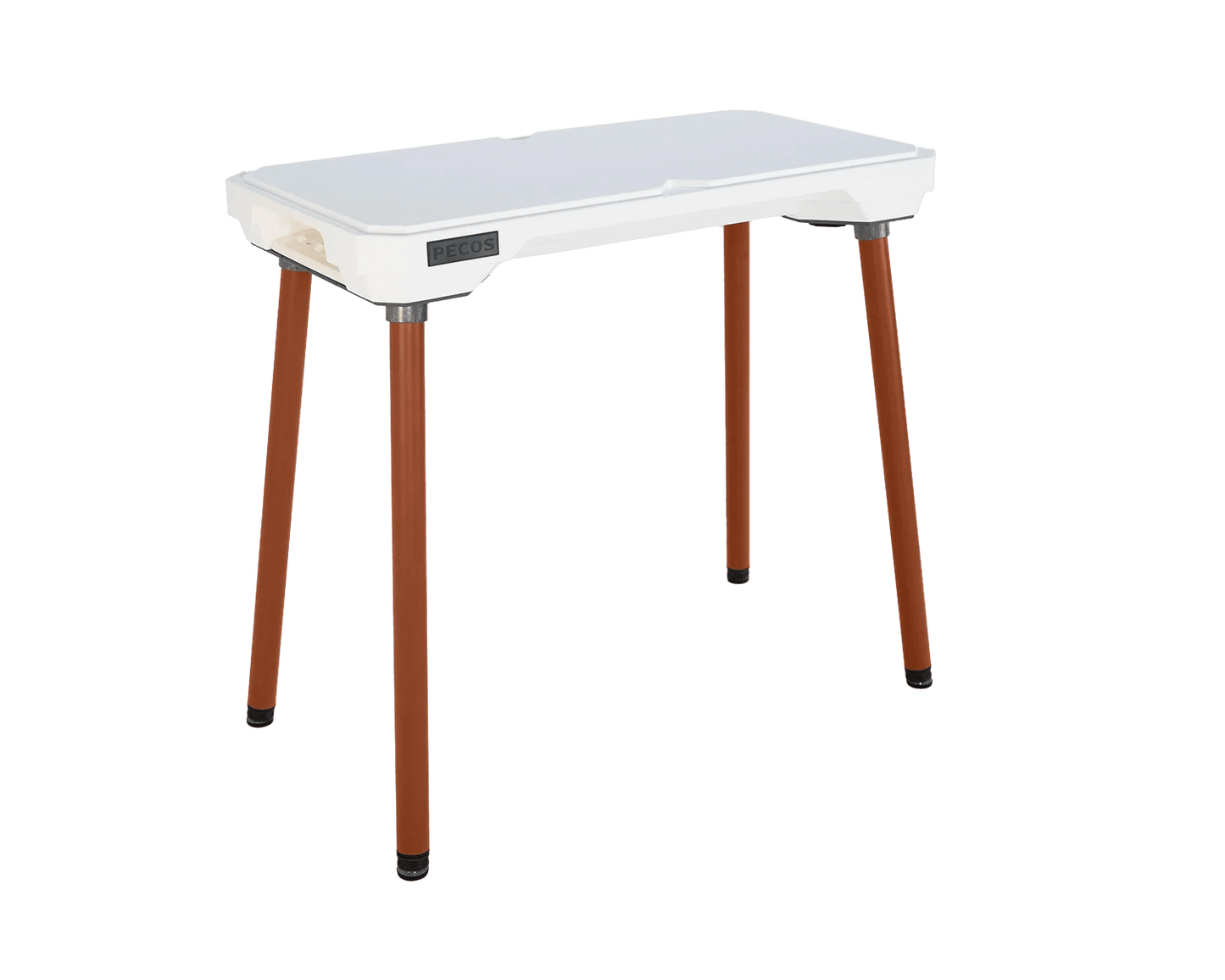 PECOS Table - Blanco top, Copper Orange legs - three quarter view