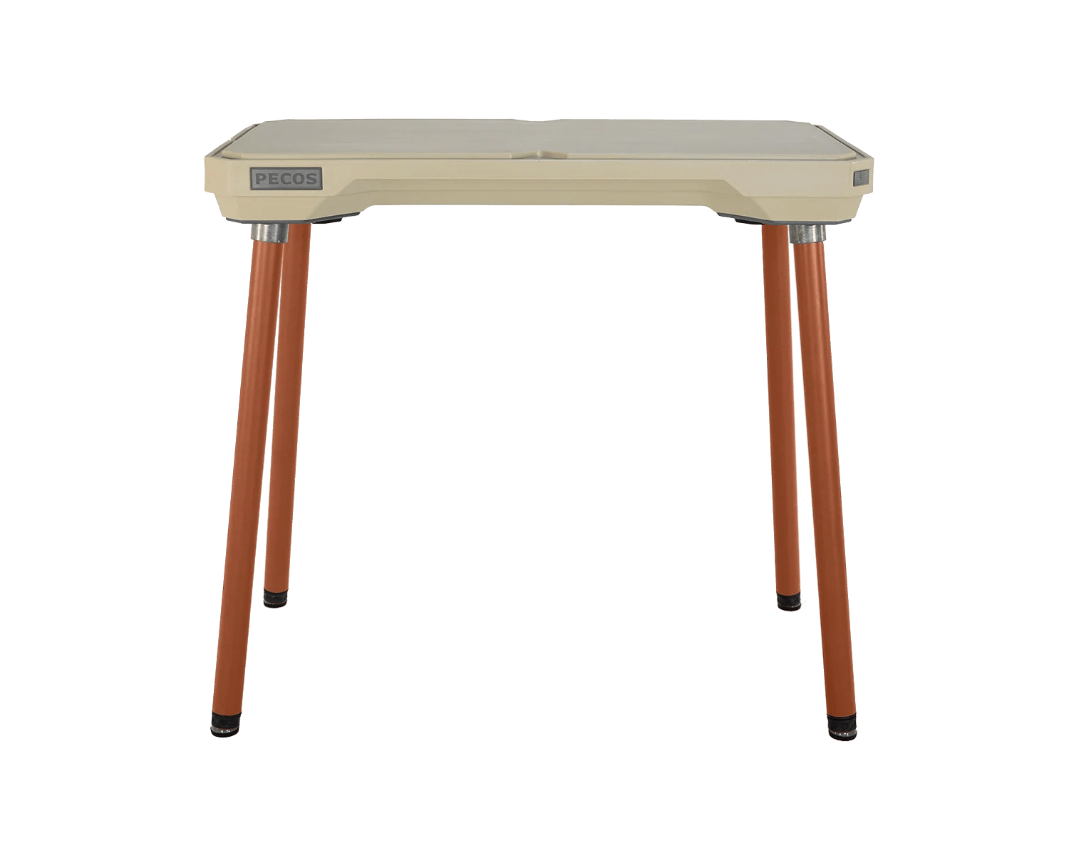 PECOS Table - Buckskin top, Copper Orange legs - top side view