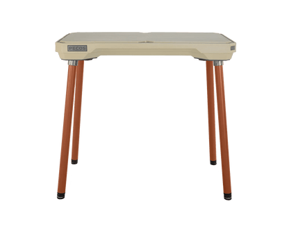 PECOS Table - Buckskin top, Copper Orange legs - top side view
