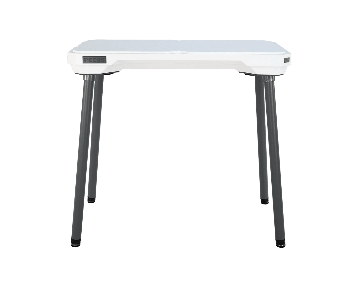 PECOS Table - Blanco top, Slate Gray legs - top side view