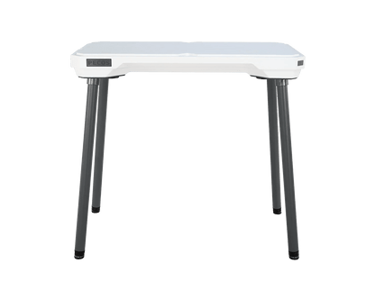 PECOS Table - Blanco top, Slate Gray legs - top side view