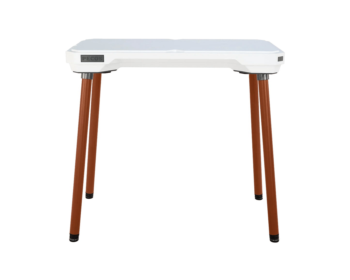 PECOS Table - Blanco top, Copper Orange legs - top side view