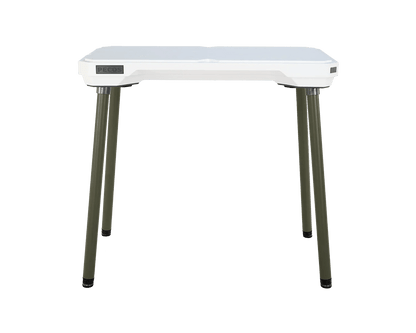 PECOS Table - Blanco top, Texas Sage legs - top side view