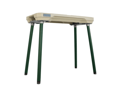 PECOS Table - Buckskin top, Forest Green legs - front view