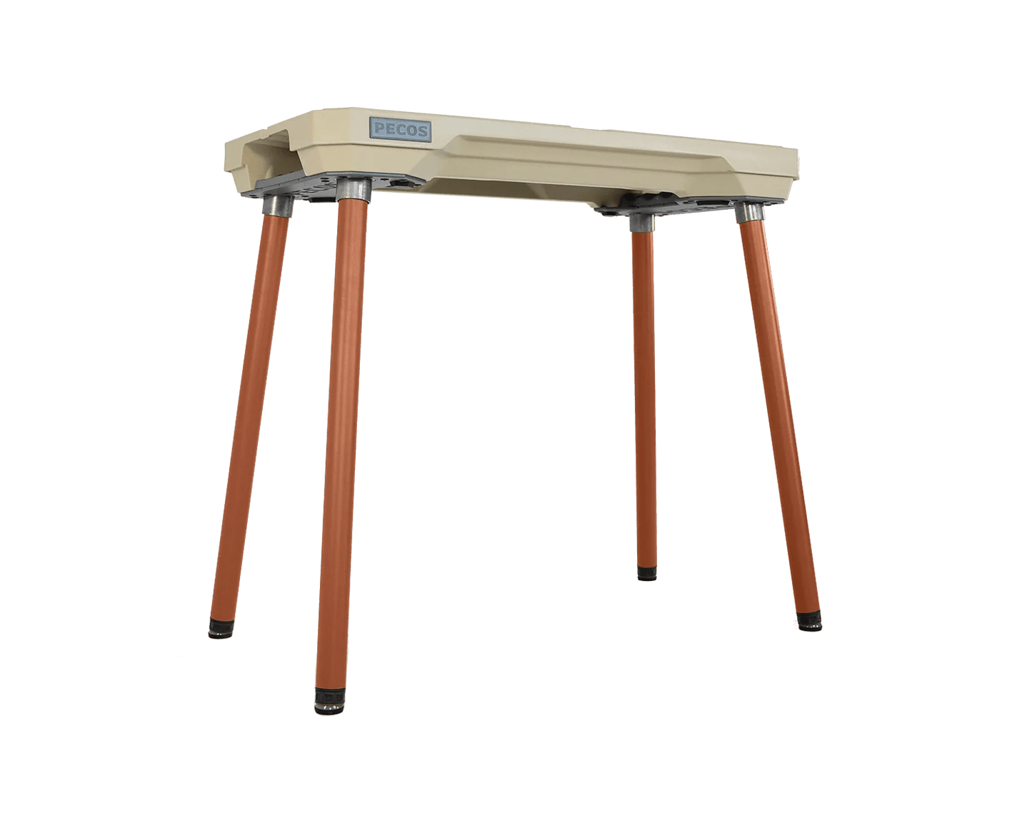 PECOS Table - Buckskin top, Copper Orange legs - front view
