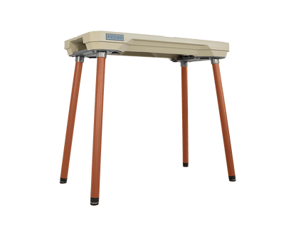 PECOS Table - Buckskin top, Copper Orange legs - front view