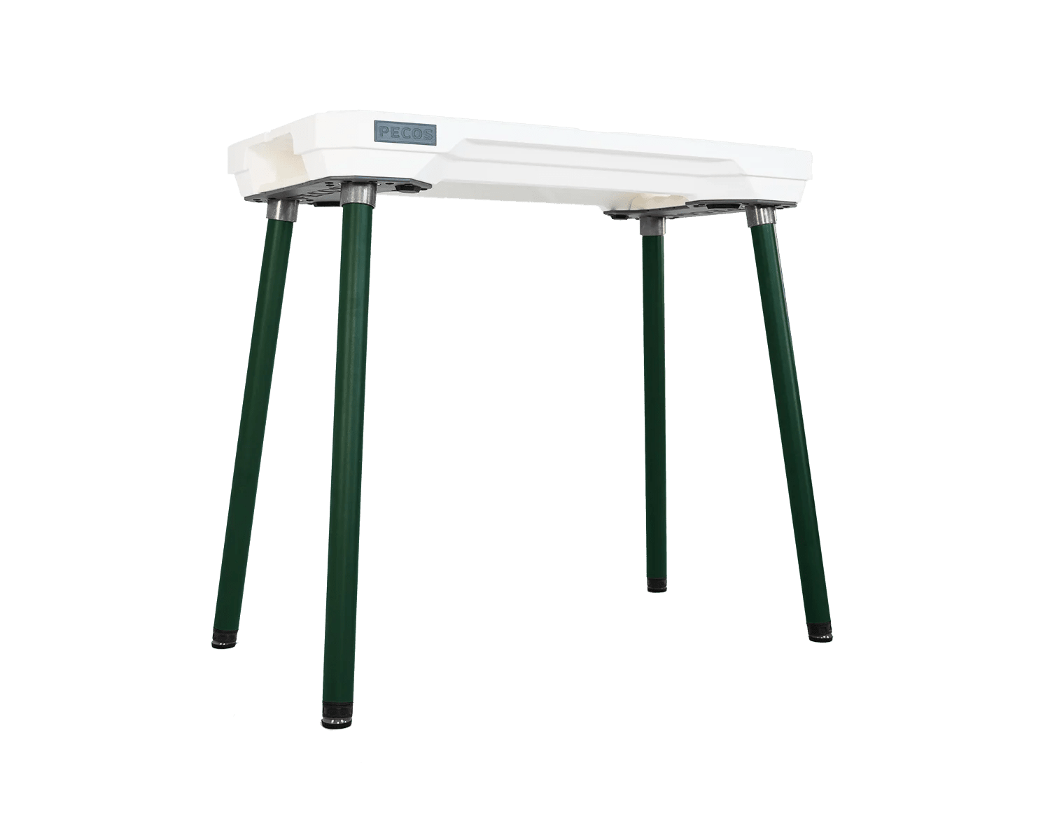 PECOS Table - Blanco top, Forest Green legs - front view