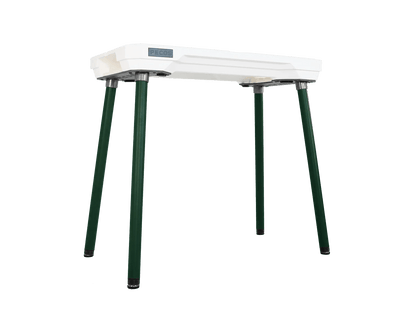 PECOS Table - Blanco top, Forest Green legs - front view
