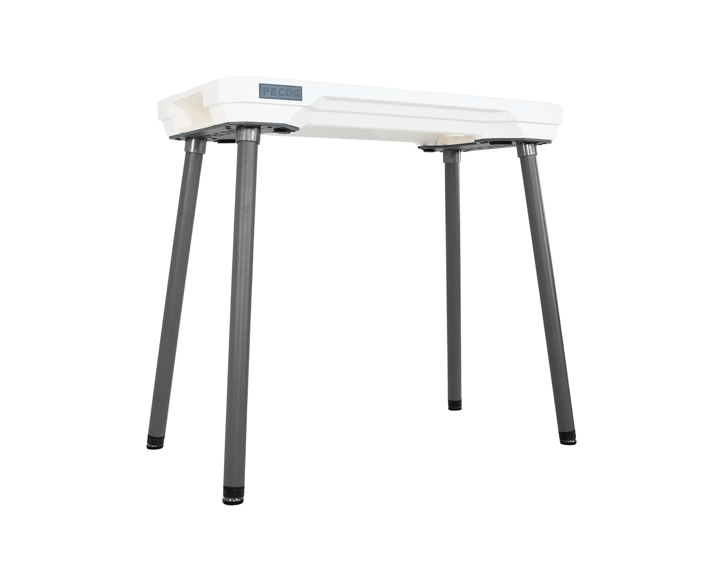PECOS Table - Blanco top, Slate Gray legs - front view