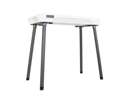 PECOS Table - Blanco top, Slate Gray legs - front view