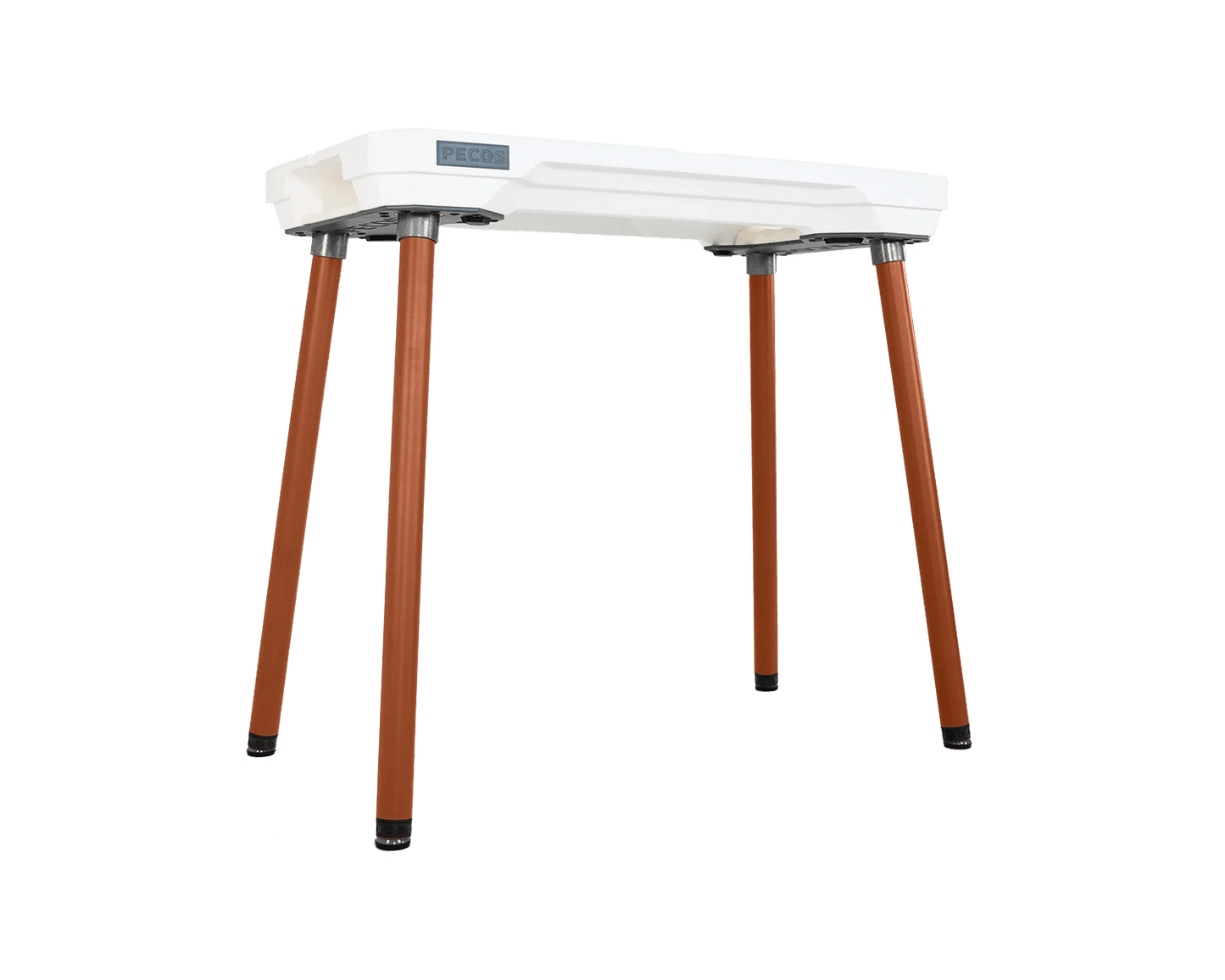 PECOS Table - Blanco top, Copper Orange legs - front view