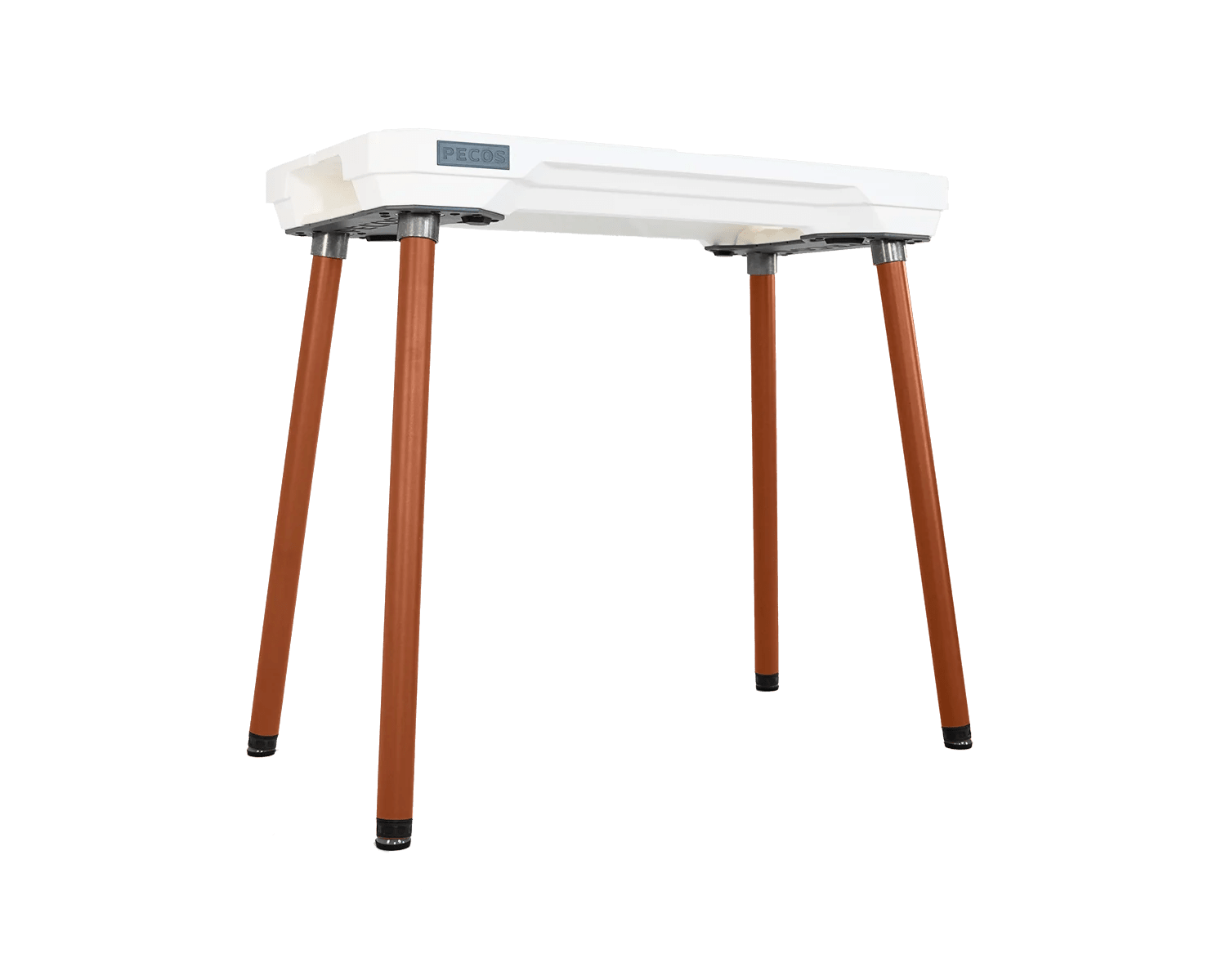 PECOS Table - Blanco top, Copper Orange legs - front view