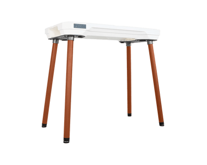PECOS Table - Blanco top, Copper Orange legs - front view